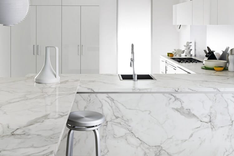 white marble kitchen