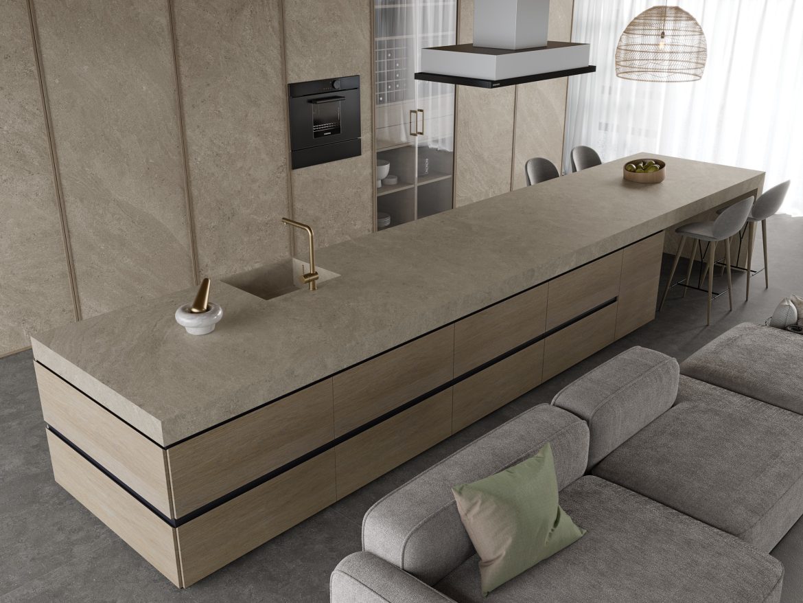 kitchen island stone sink