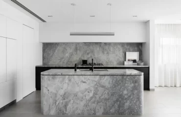 curved waterfall countertops