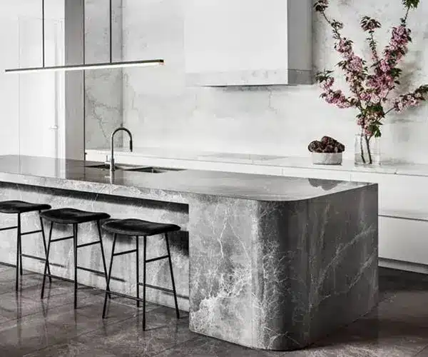 curved island benchtops