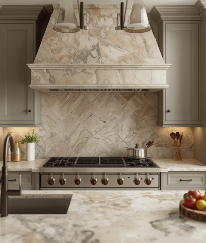 Marble, Limestone & Travertine Stone Rangehood