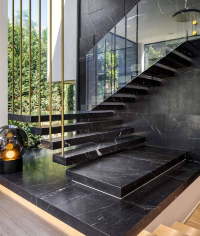 split stone staircase