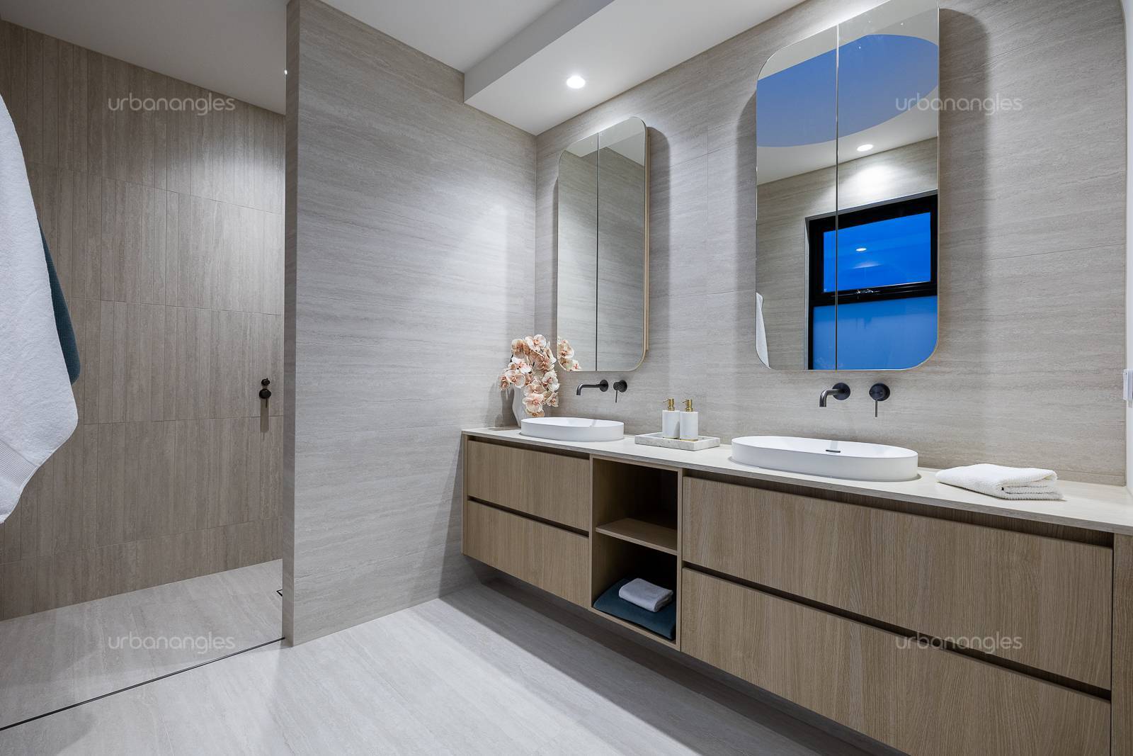 stone beige travertine vanity benchtop from christie project