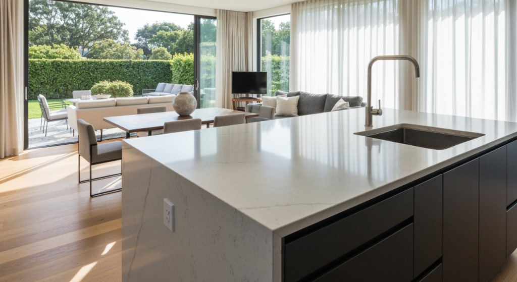 Taj Mahal quartzite benchtops