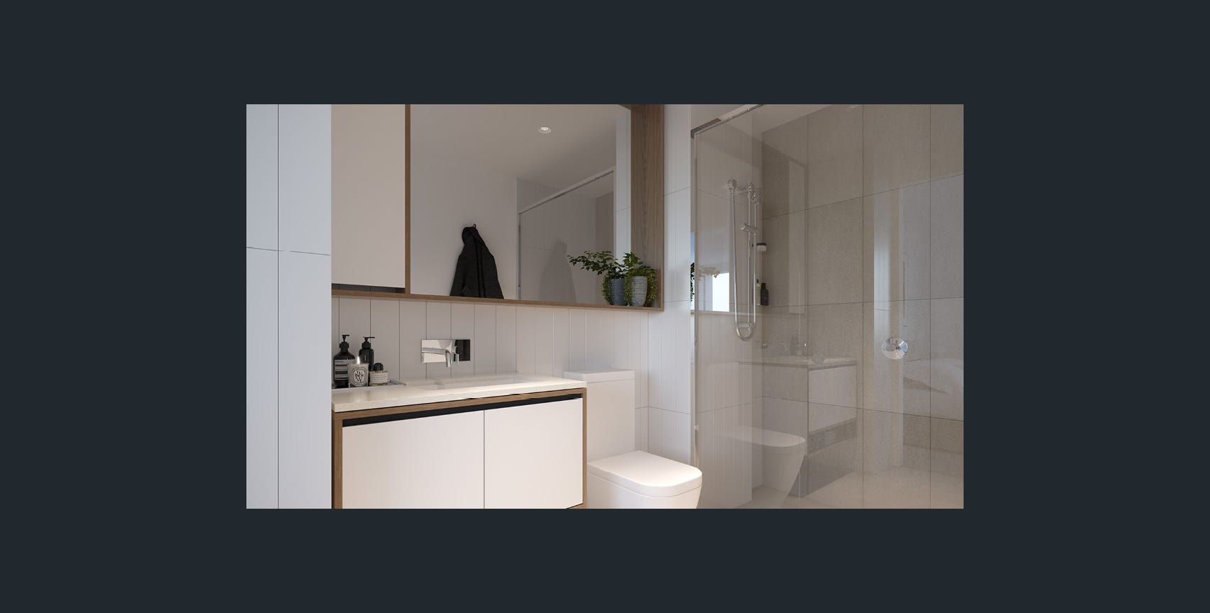 Oscar stone bathroom vanity, Bentleigh apartment
